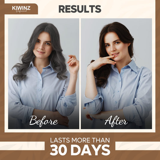 Kiwinz Women Hair Color Shampoo application demonstration