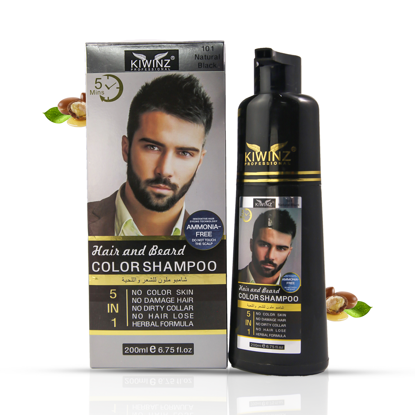 Kiwinz Hair Color Shampoo For Men Hair and Beard