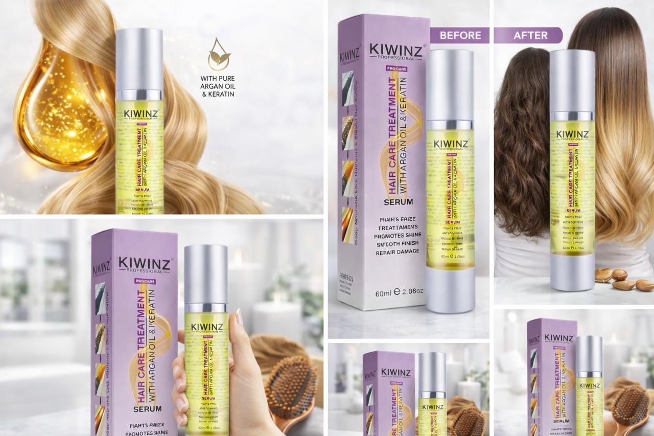 Kiwinz Professional Argan Oil & Keratin Hair Serum
