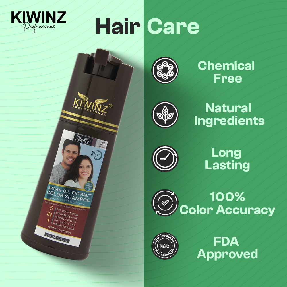Kiwinz Hair Color Shampoo For Men Hair and Beard