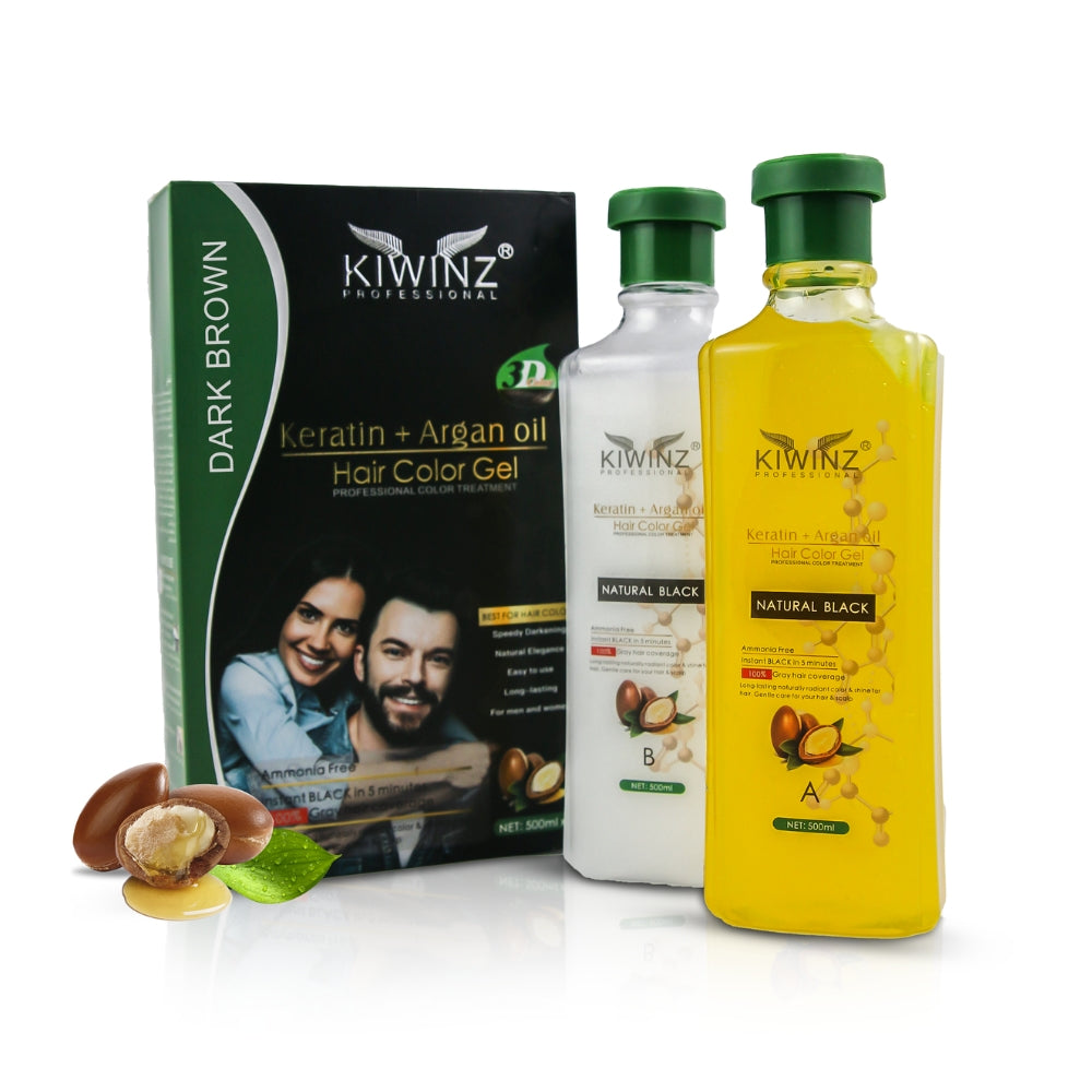 Kiwinz Hair Color Gel For Men and Women, dual bottle pack 500ml x2