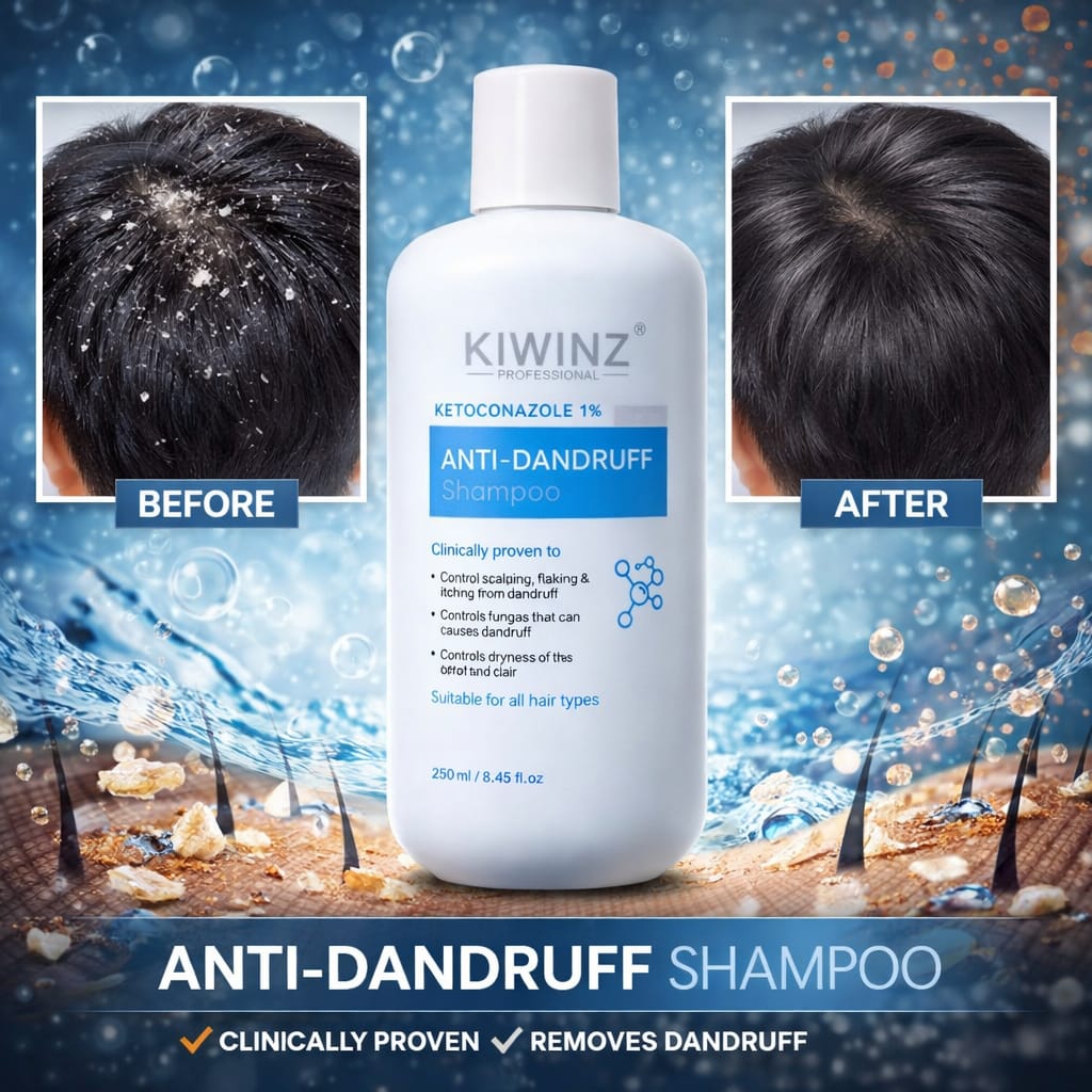 Kiwinz Professional Anti-Dandruff Shampoo with 1% Ketoconazole
