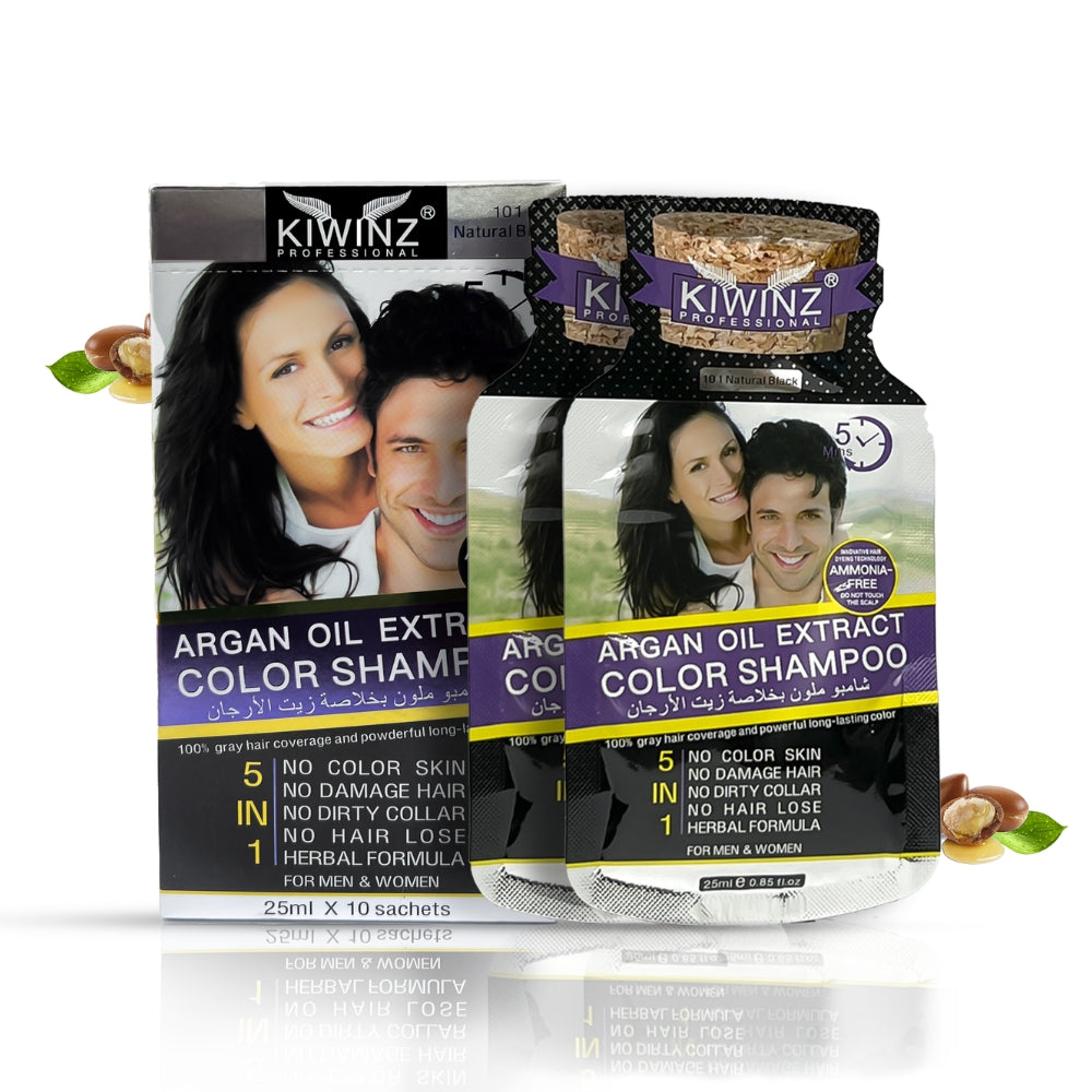 Kiwinz Hair Color Shampoo Sachet Packets For Men & Women