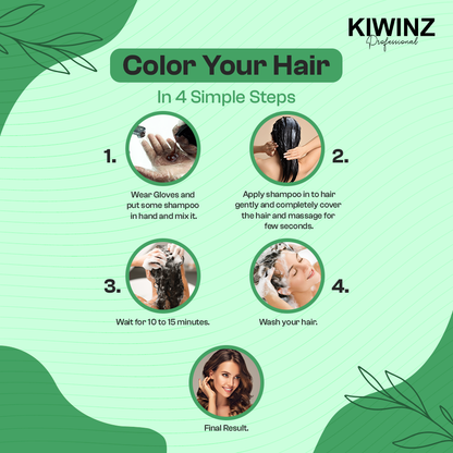 Kiwinz Hair Color Shampoo For Men & Women