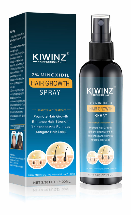 Kiwinz Professional Minoxidil for Men and Women - 2% Minoxidil Hair Growth Spray